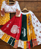 Multi Color Soft Butter Silk Chaniya Choli | Fancy Digital with Real Mirror Work for Traditional Wear