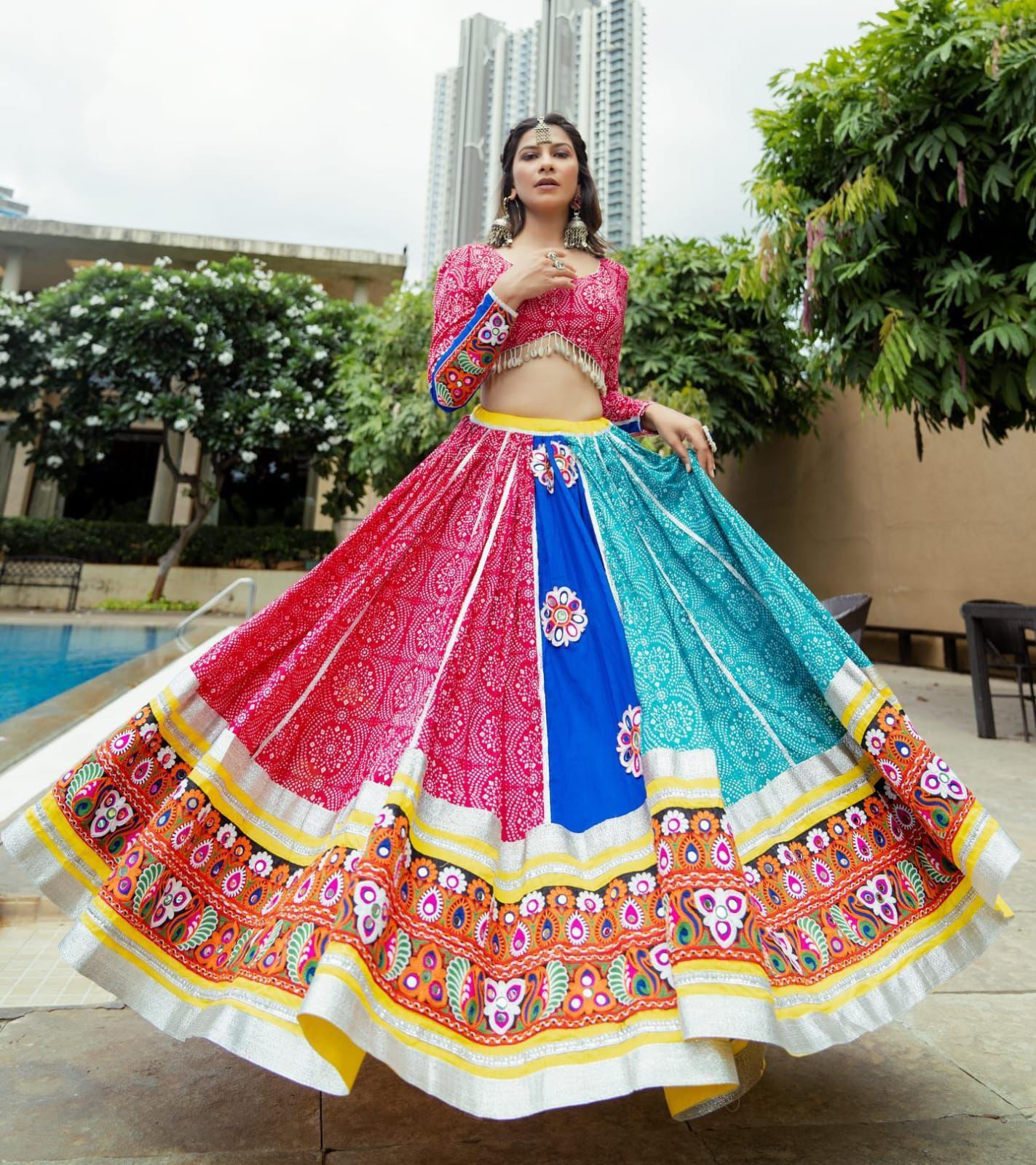 Multi Soft Butter Silk Chaniya Choli | Fancy Digital with Real Mirror Work for Traditional Wear