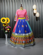 Multi Soft Butter Silk Chaniya Choli | Fancy Digital with Real Mirror Work for Traditional Wear