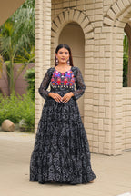 Black Color Traditional & Modern Ethnic Wear Stunning Bandhani Gowns