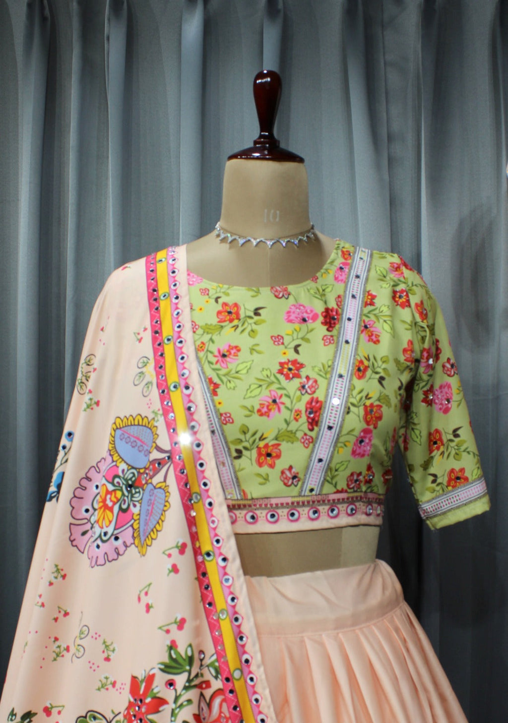 Pink Soft Butter Silk Chaniya Choli | Fancy Digital with Real Mirror Work for Traditional Wear