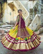 Yellow Soft Butter Silk Chaniya Choli | Fancy Digital with Real Mirror Work for Traditional Wear
