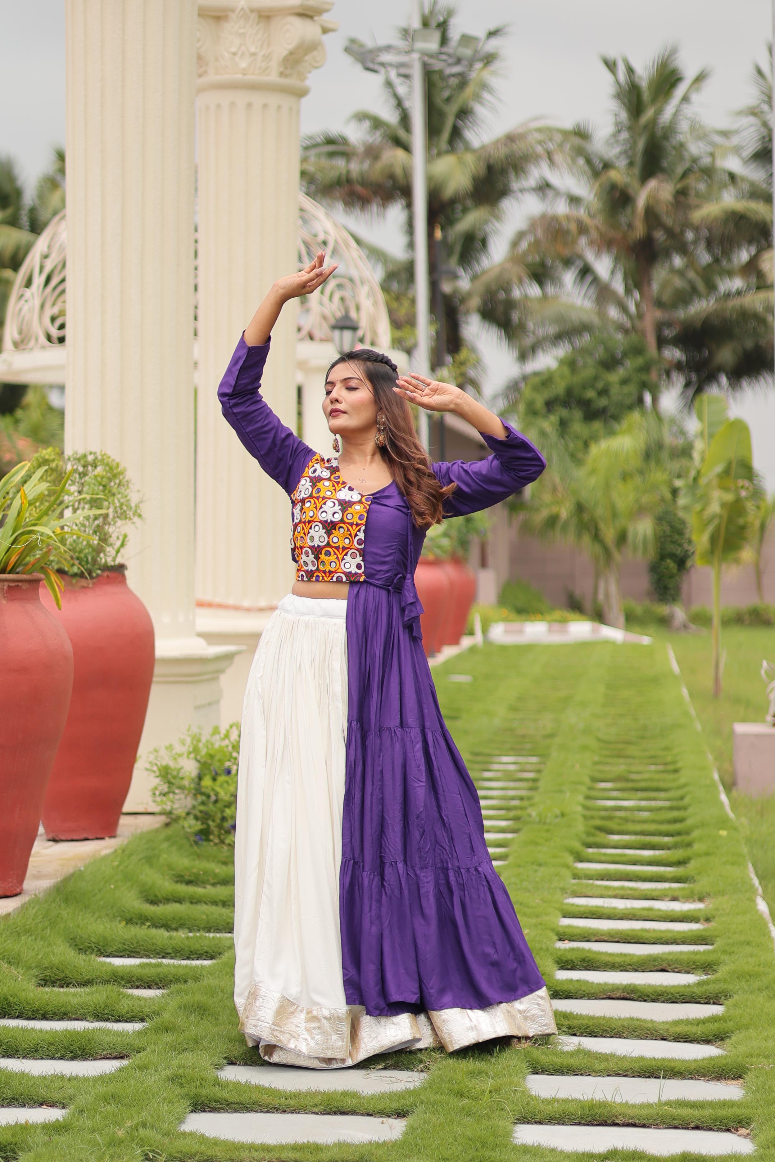 Gamthi Mirror Work Navratri Lehenga Set Cotton Perfect for Garba Nights