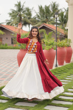 Gamthi Mirror Work Navratri Lehenga Set Cotton Perfect for Garba Nights