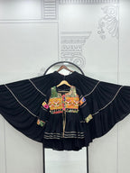 Black Gamthi Mirror Work Navratri Lehenga Set Cotton Perfect for Garba Nights