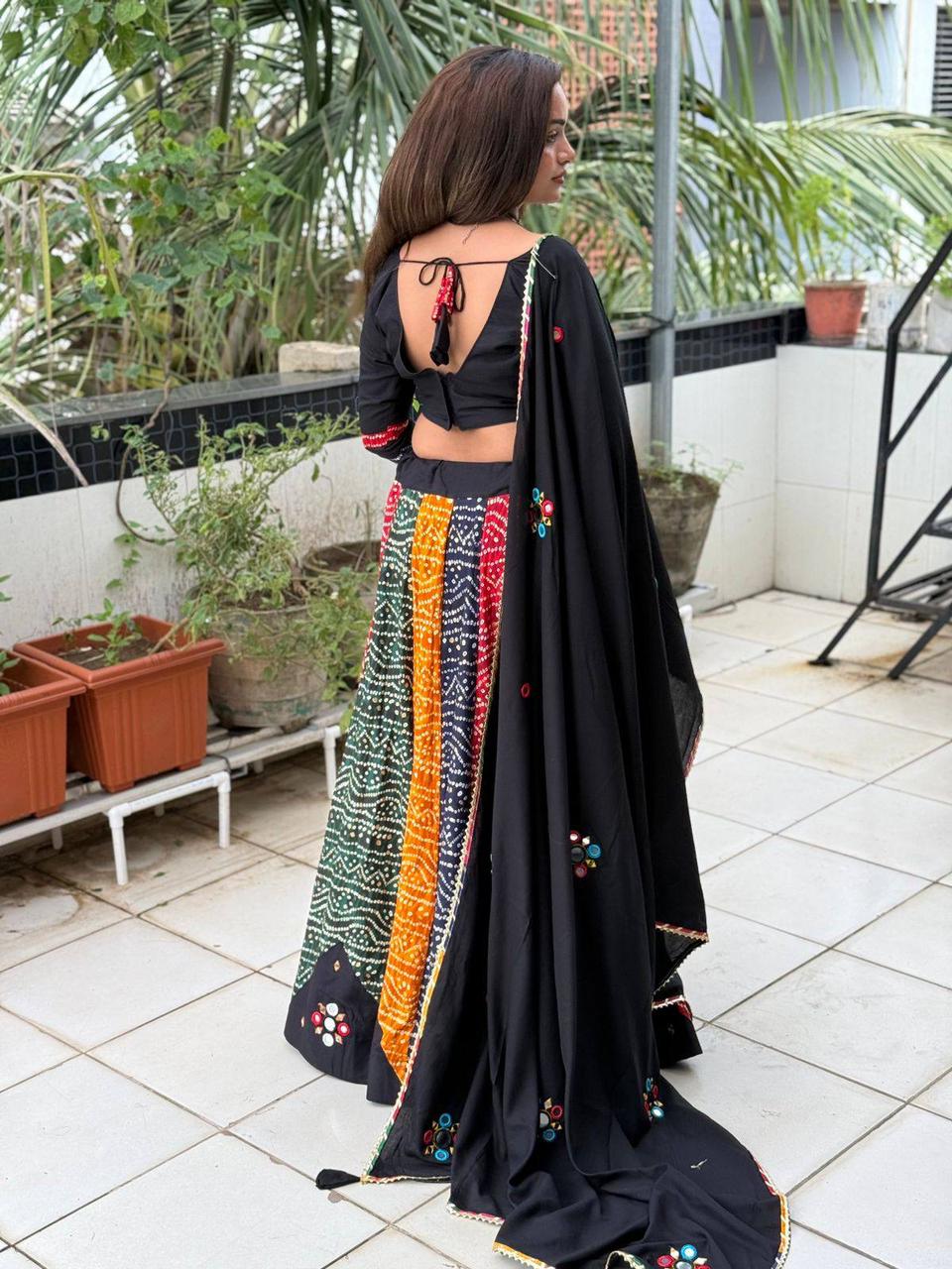 Pure Reyon Chaniya Choli | Fancy Digital with Real Mirror Work for Traditional Wear