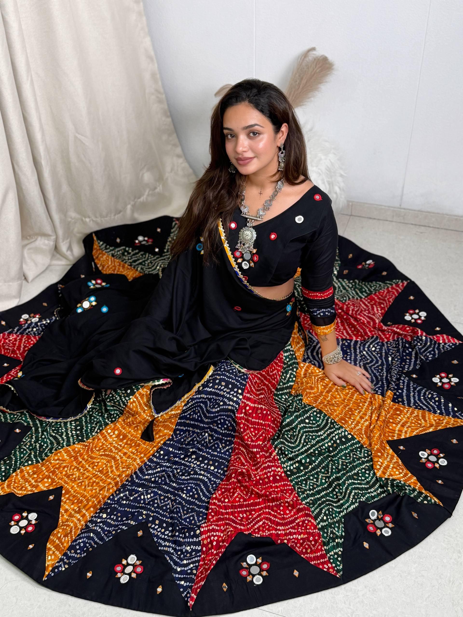 Pure Reyon Chaniya Choli | Fancy Digital with Real Mirror Work for Traditional Wear
