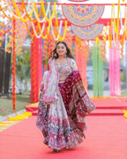Soft Butter Silk Chaniya Choli | Fancy Digital with Real Mirror Work for Traditional Wear