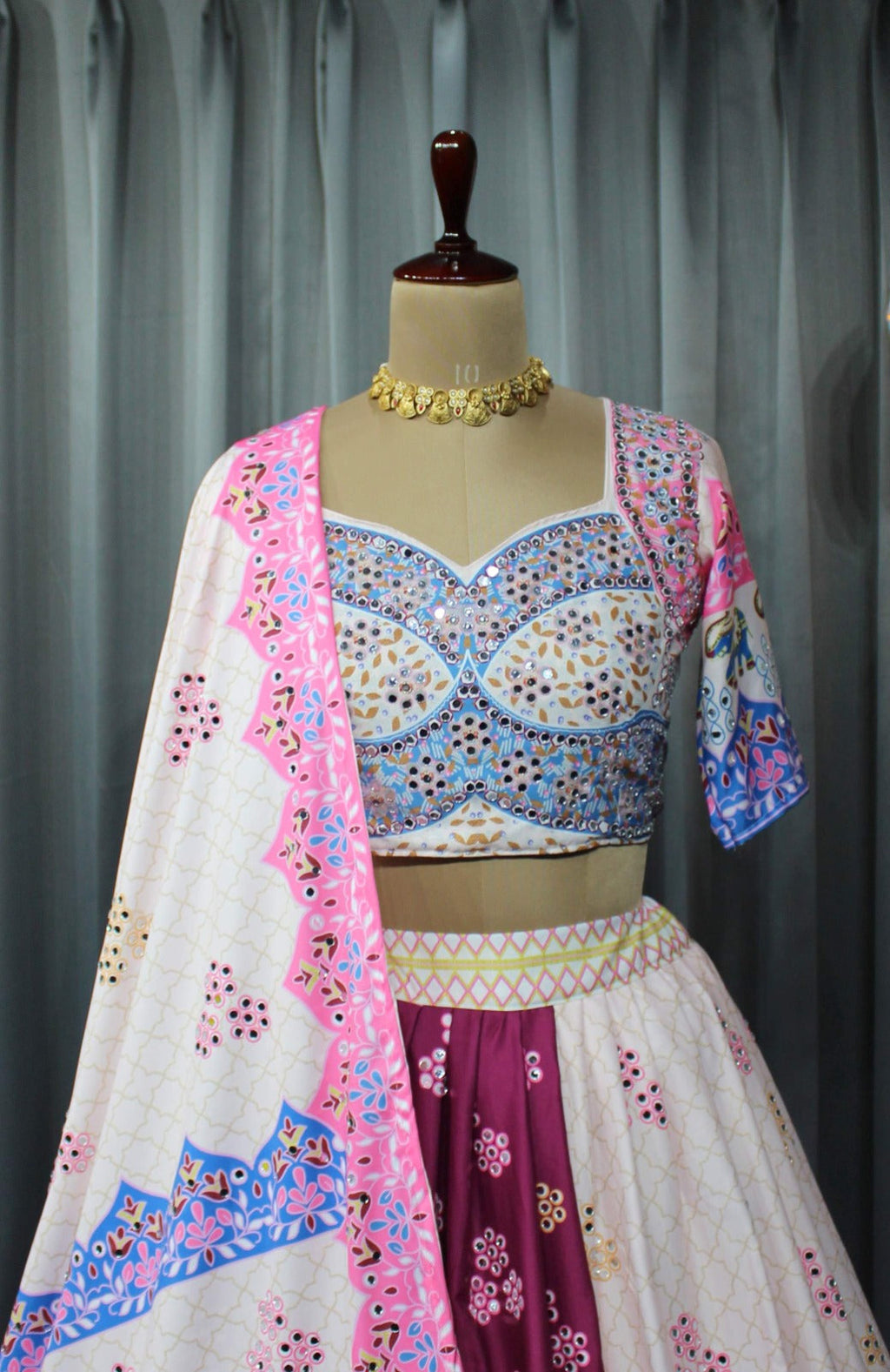 Soft Butter Silk Chaniya Choli | Fancy Digital with Real Mirror Work for Traditional Wear