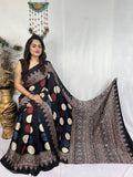 Ajrakh Primum Modal Silk Saree With Blouse