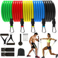 Resistance Bands Set with Handles, 5 Bands (10-35 lbs), Exercise Kit with Door Anchor, Ankle Straps, Carry Bag
