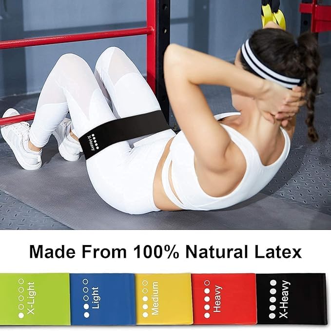 Resistance Bands Set, 5 Levels, Full Body Workout Exercise Bands for Home Gym, Training and Yoga
