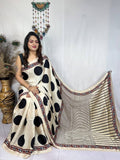 Ajrakh Primum Modal Silk Saree With Blouse