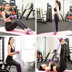 4-Tube Resistance Band Exercise Equipment, Multi-Function Fitness Rally for Waist, Leg, Shoulder, Wrist Workouts, Body Toning