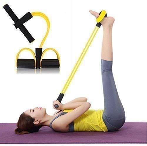 4-Tube Resistance Band Exercise Equipment, Multi-Function Fitness Rally for Waist, Leg, Shoulder, Wrist Workouts, Body Toning