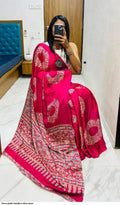 Rani Ajrakh Primum Modal Silk Saree With Blouse