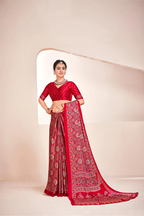 Maroon Ajrakh Printed Soft Modal Silk Natural Print Saree P2