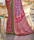 Colorful Rani Ajrakh Printed Soft Modal Silk Natural Print Saree P2