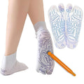 Reflexology Socks with Trigger‑Point Massage Tool – Foot Pain Relief Socks with Acupressure Chart for Sole, Instep & Ankle – Women’s Therapeutic Foot Massager